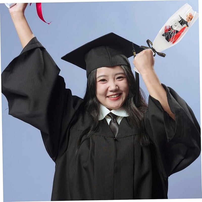 White Graduation Bear Stuffed Animal Bouquet Unique Gift For Graduate Photo Prop Party Decoration - Image 5